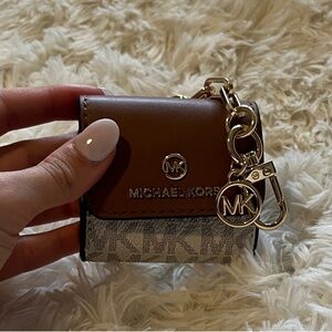 Michael Kors Tan and Cream AirPod case